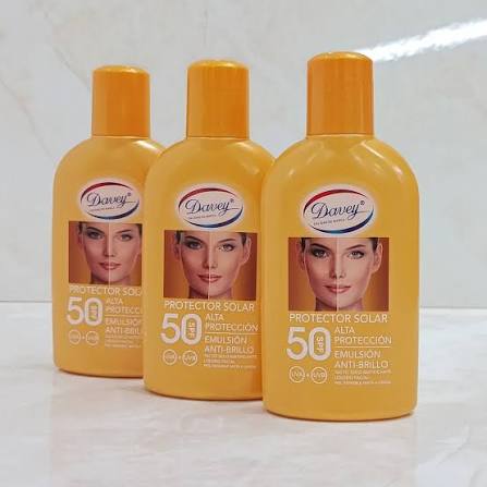 Protector solar Davey 50 spf con Emulsión Antibrillo