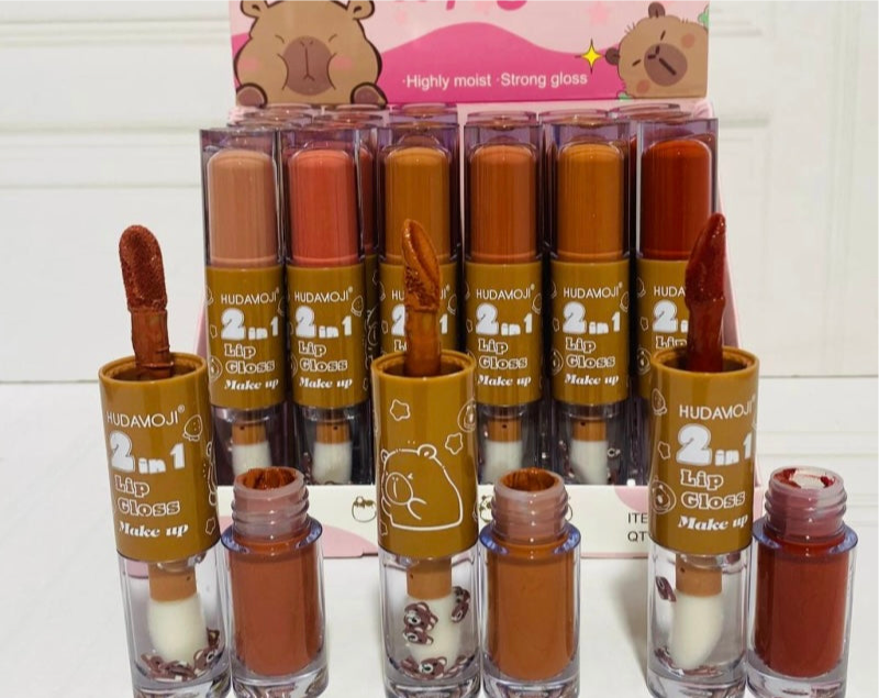 Lip gloss doble capibara