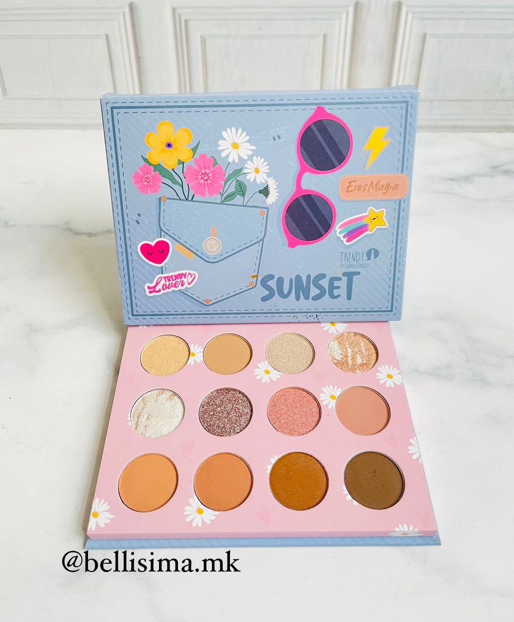Paleta de sombras sunset trendy