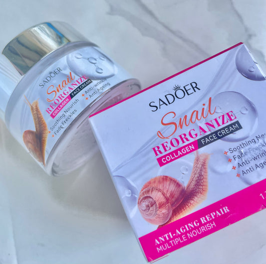 Crema baba caracol nutritiva, antiarrugas y Antienvejecimiento Sadoer